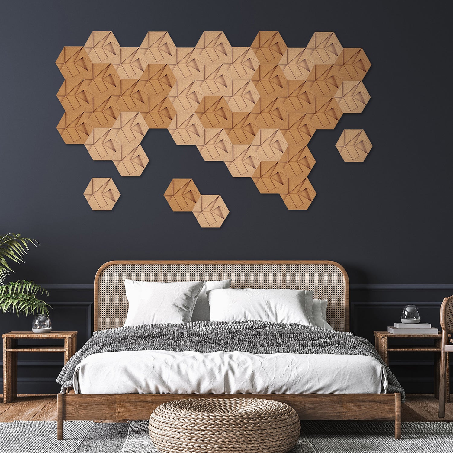 Muratto® Organic Hexagon Luxury Cork Wall Tiles