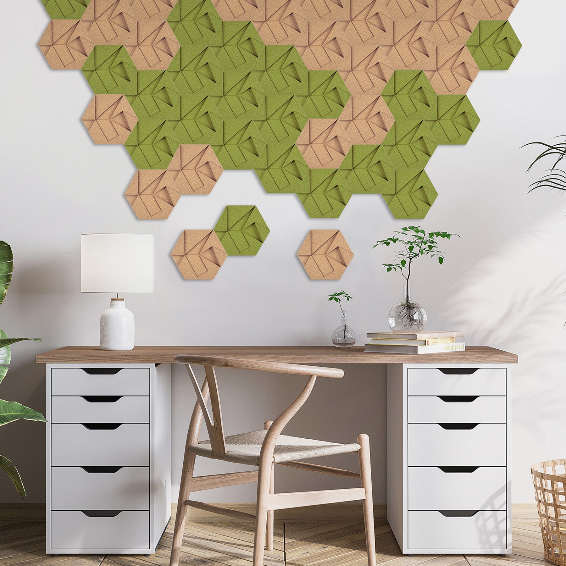 Muratto® Organic Hexagon Luxury Cork Wall Tiles