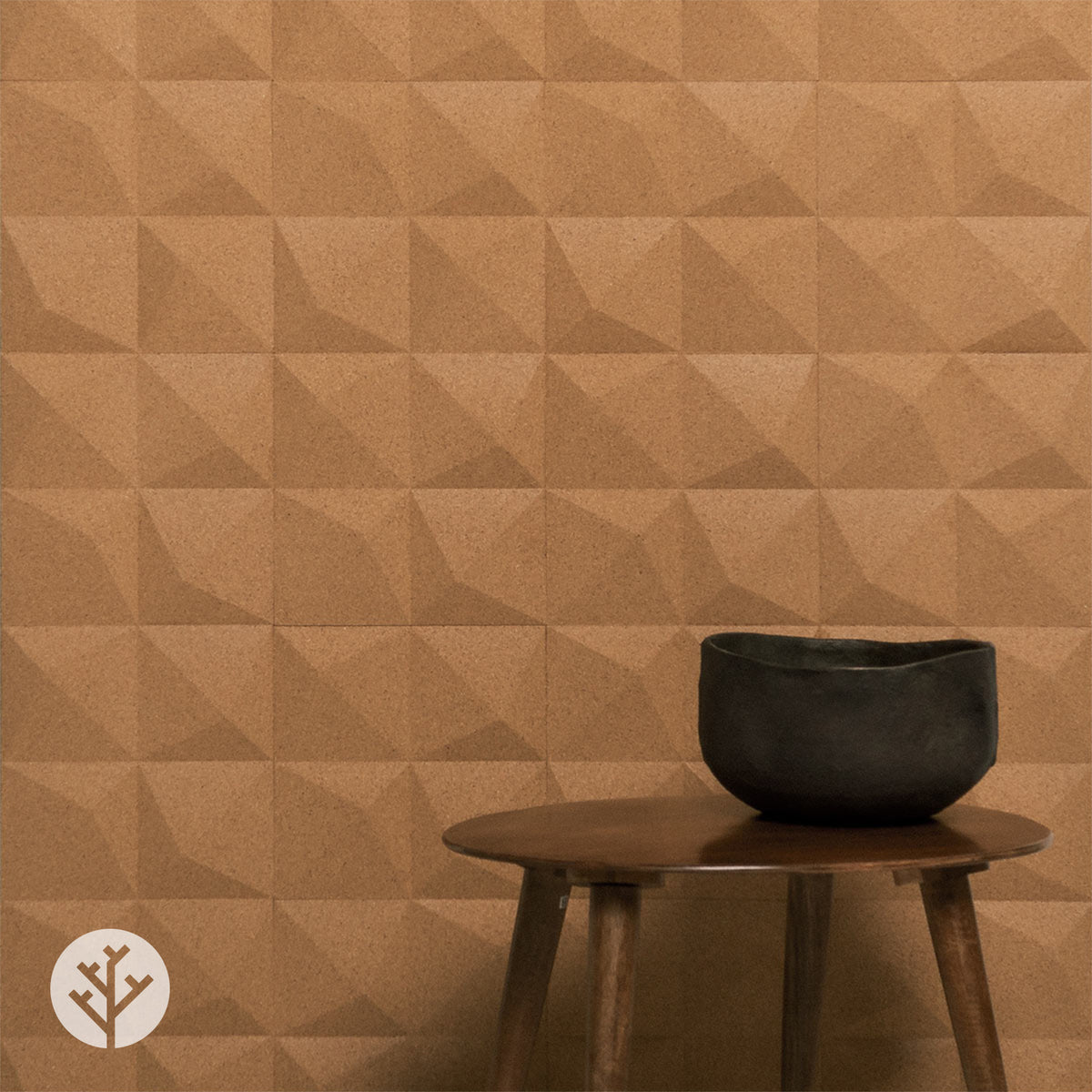 Muratto® Organic Peak Pattern Luxury Cork Wall Tiles
