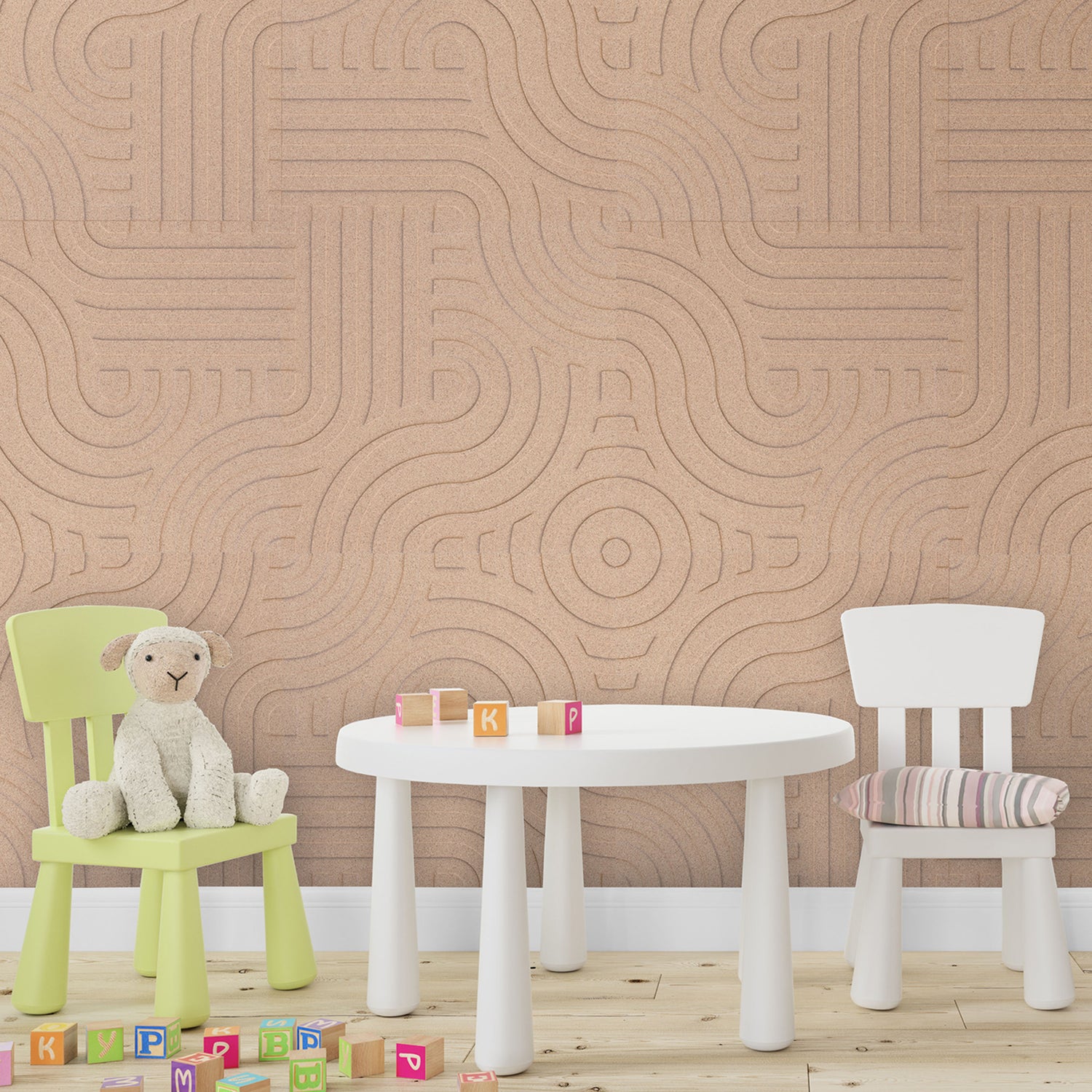 Muratto® Organic Strips Wave Luxury Cork Wall Tiles