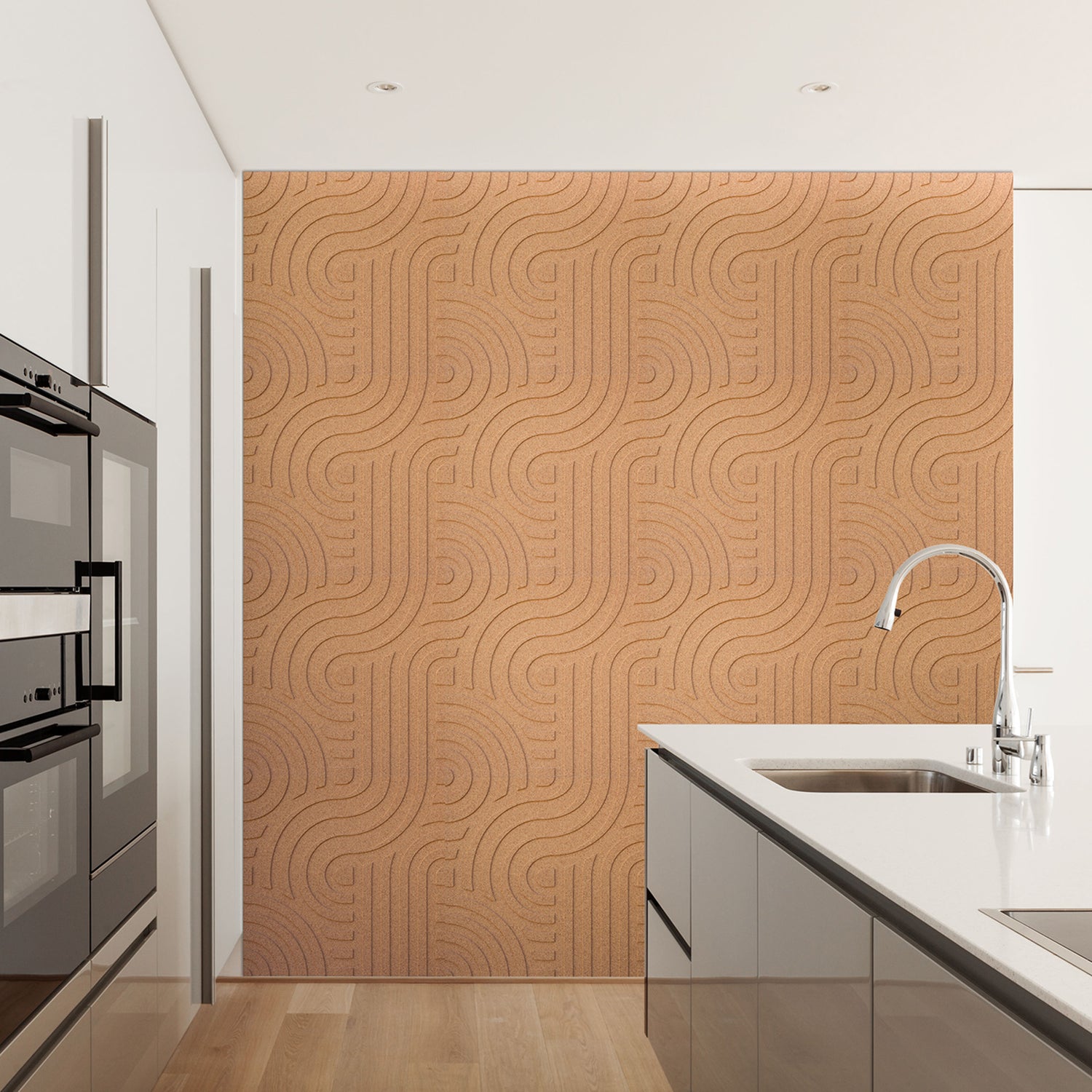 Muratto® Organic Strips Wave Luxury Cork Wall Tiles