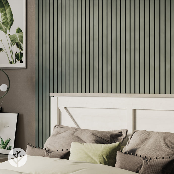 Acupanel® Luxe Colour Olive Green Acoustic Slat Wall Panels