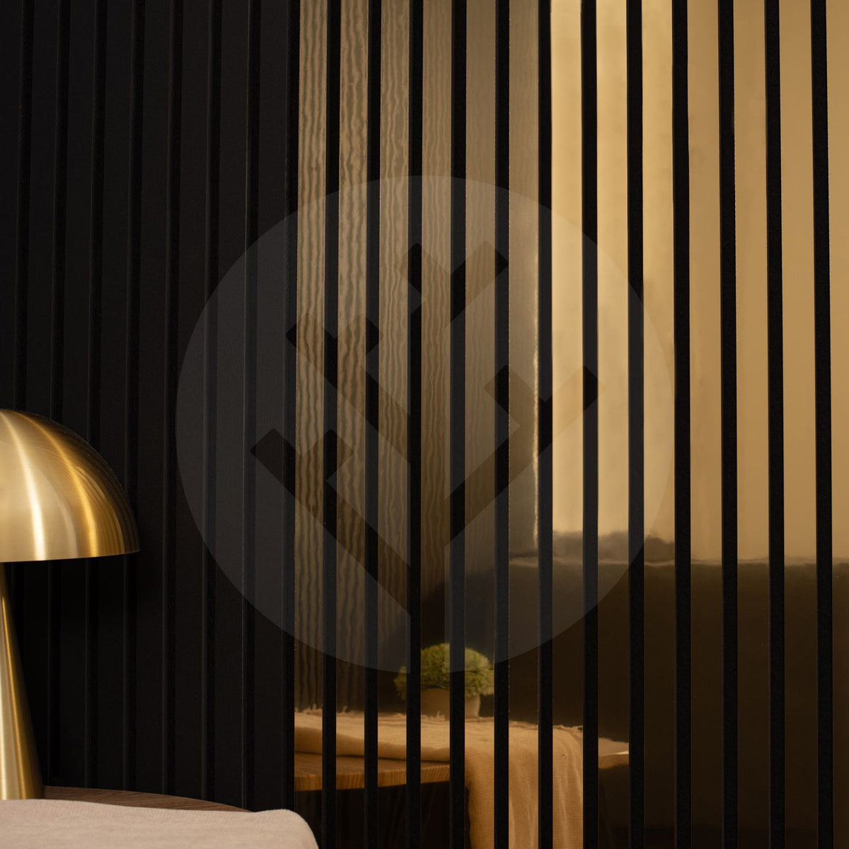 Slatted Cladding Gold Acupanel® | Polished Gold | Slat Wall Panels