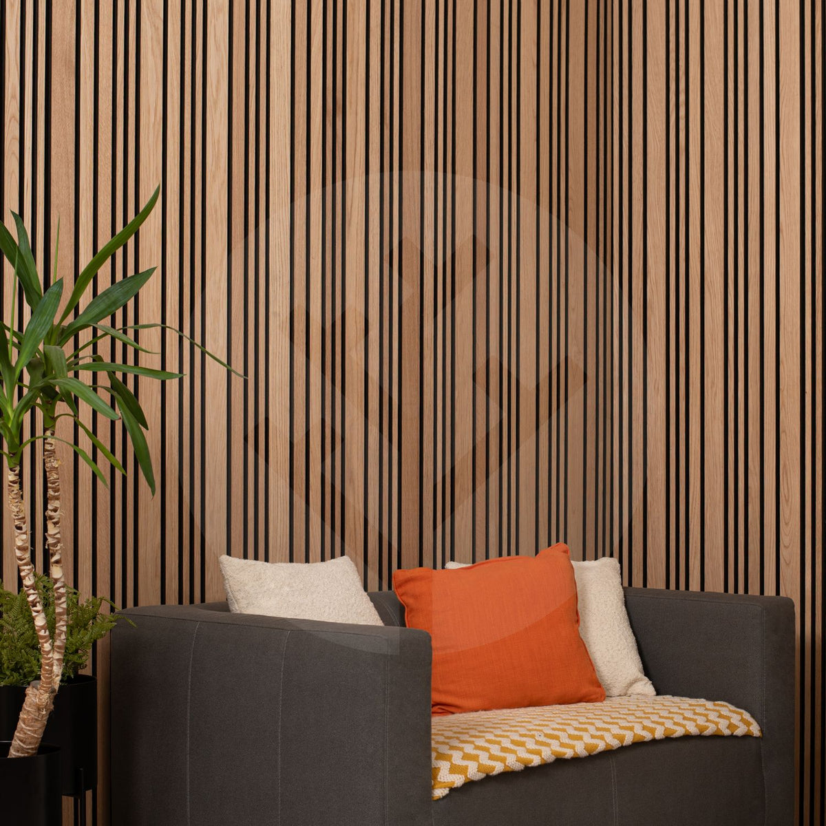 Acupanel® Oak Alternating Slat Wood Panels