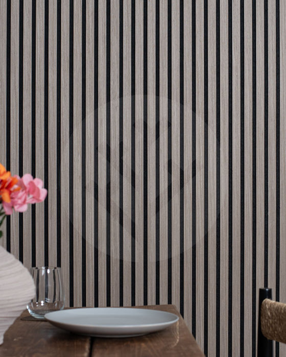 Slat-Lite™ Grey Oak Flexible Acoustic Wood Wall Panels