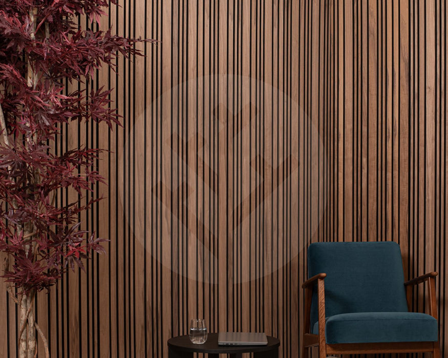 Acupanel® | Walnut | Alternating Slat Wood Wall Panels