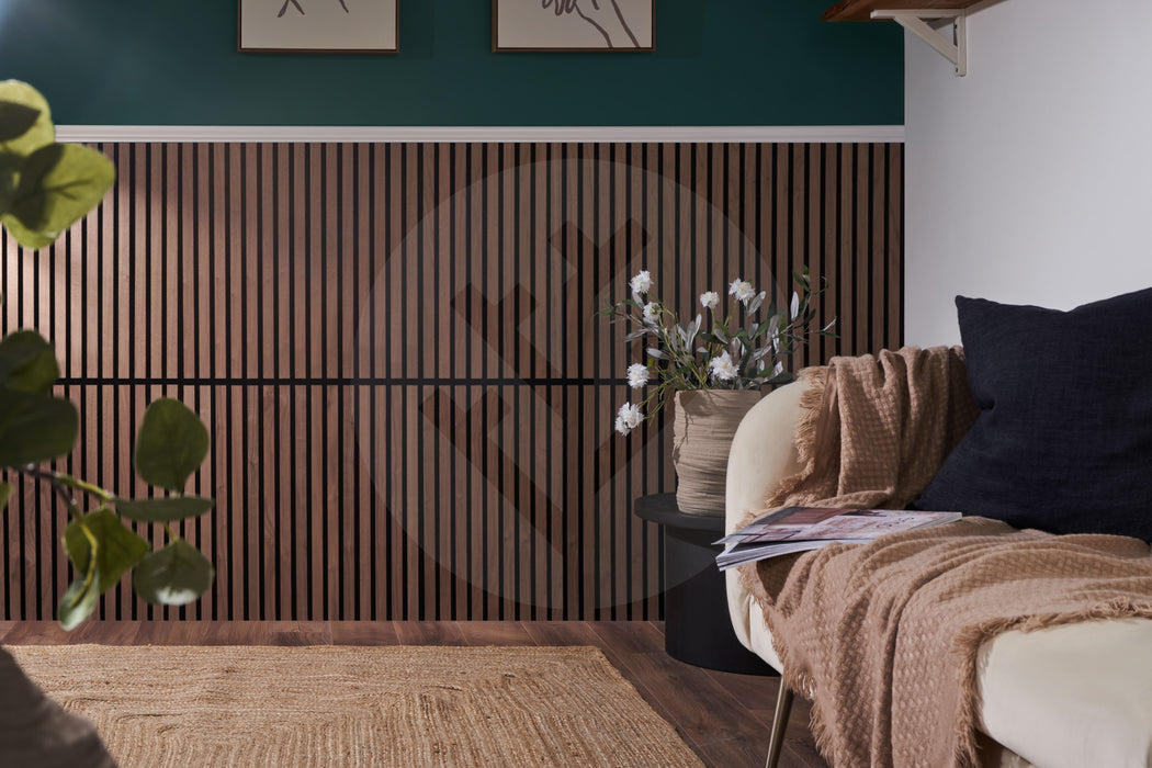 Acupanel® Square Walnut Acoustic Slat Wood Wall Mini Panels