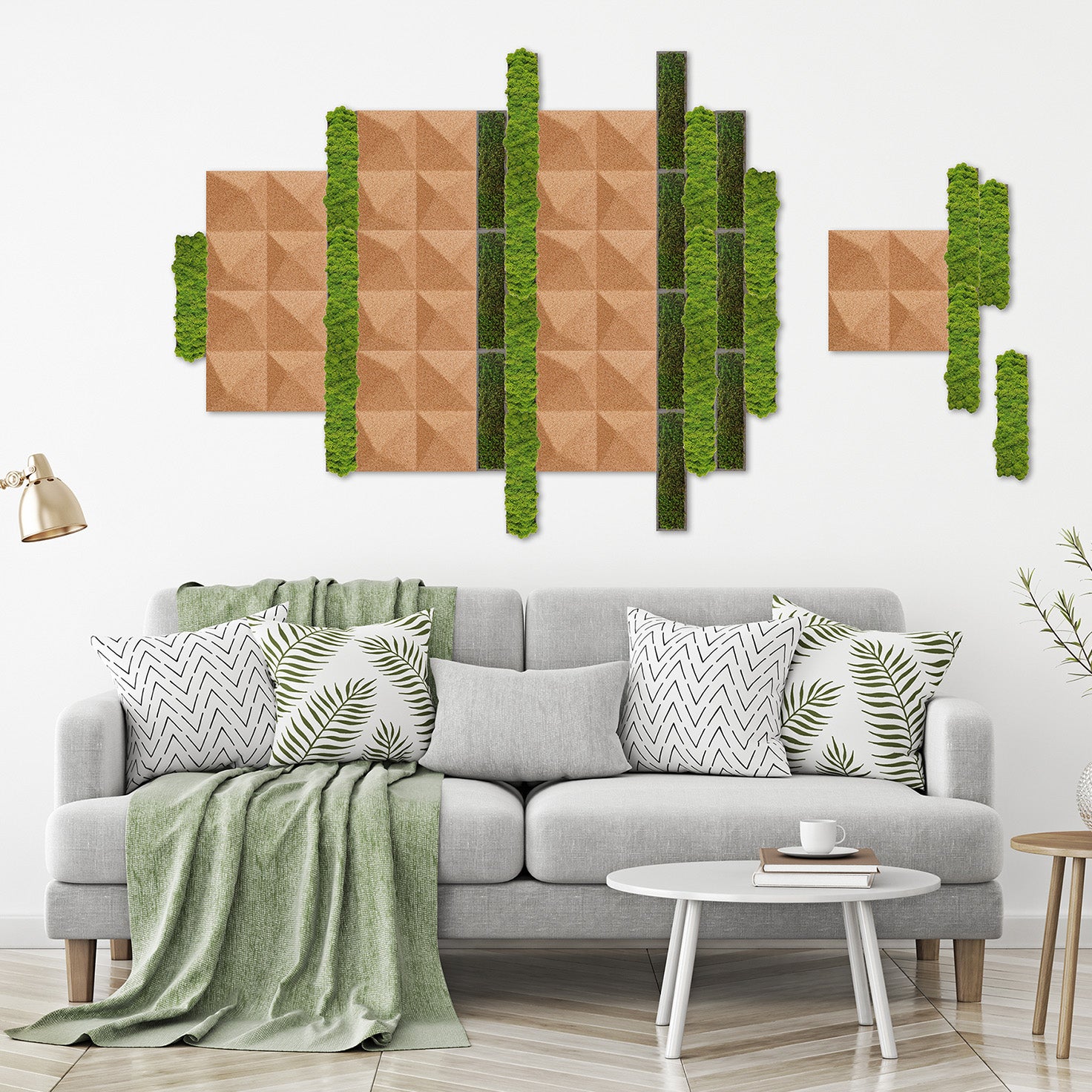 Muratto® Organic Rectangular Moss Cork Luxury Wall Tiles