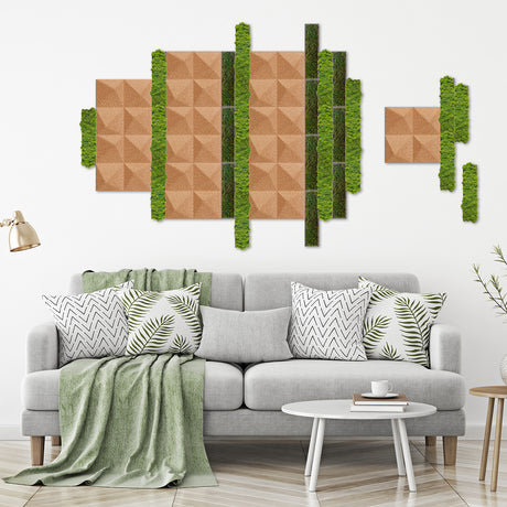 Muratto® Organic Rectangular Moss Cork Luxury Wall Tiles