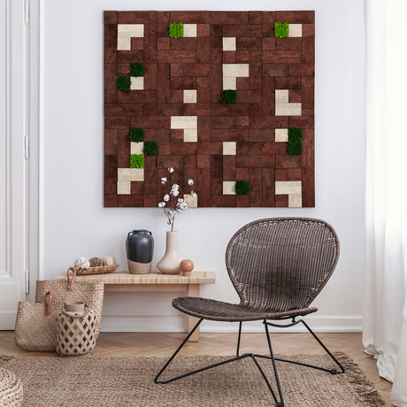 Muratto® Organic Small Square Moss Cork Luxury Wall Tiles