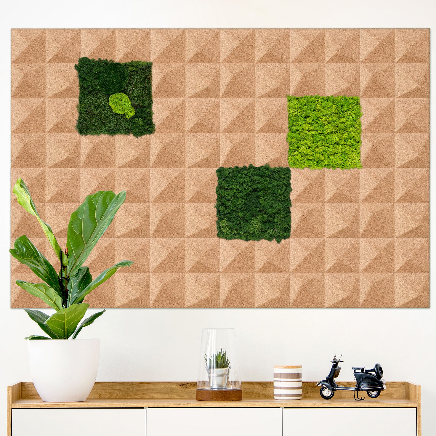 Muratto® Organic Square Moss Cork Luxury Wall Tiles