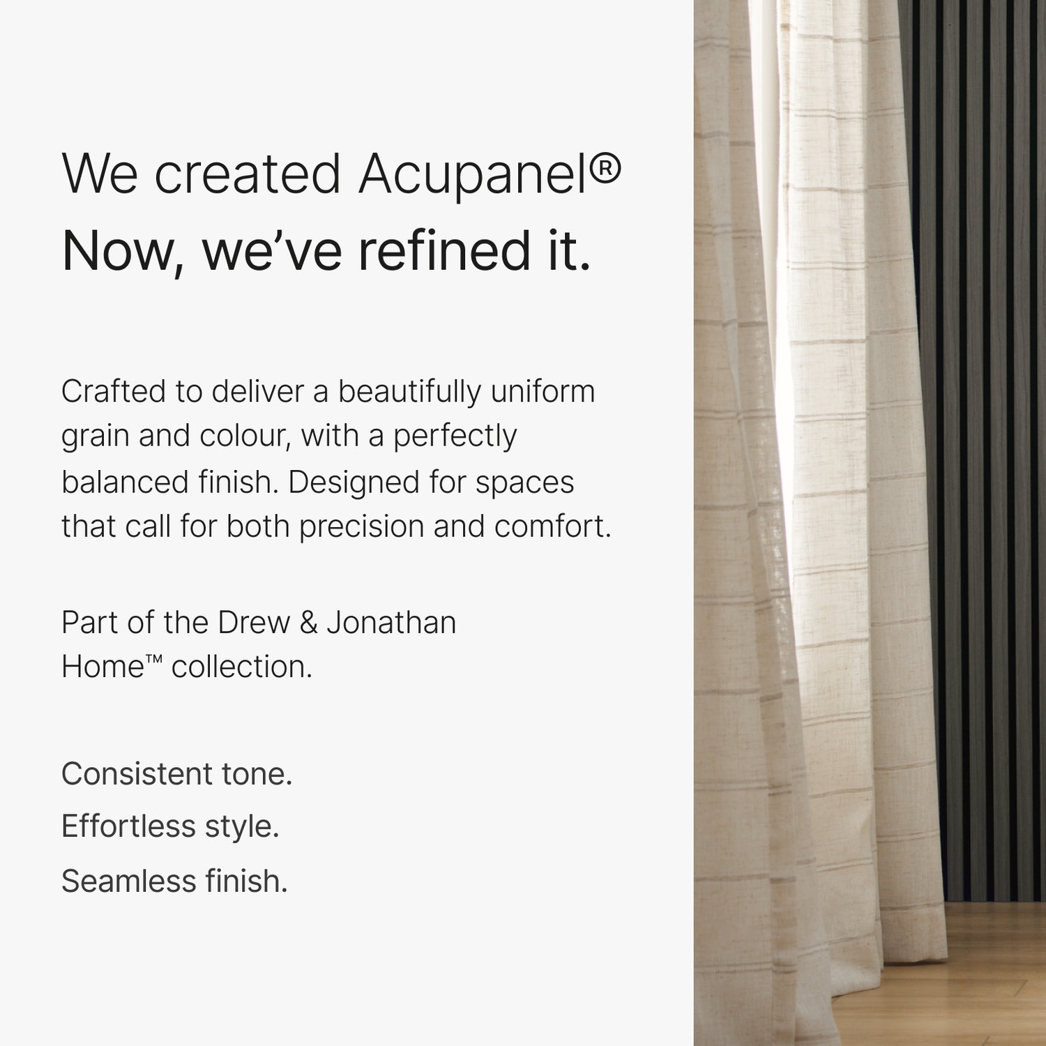 Acupanel® Drew & Jonathan Home™ Grey Oak Acoustic Wood Slat Panels