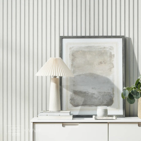 Acupanel® Drew & Jonathan Home™ White Wood Slat Acoustic Wall Panel