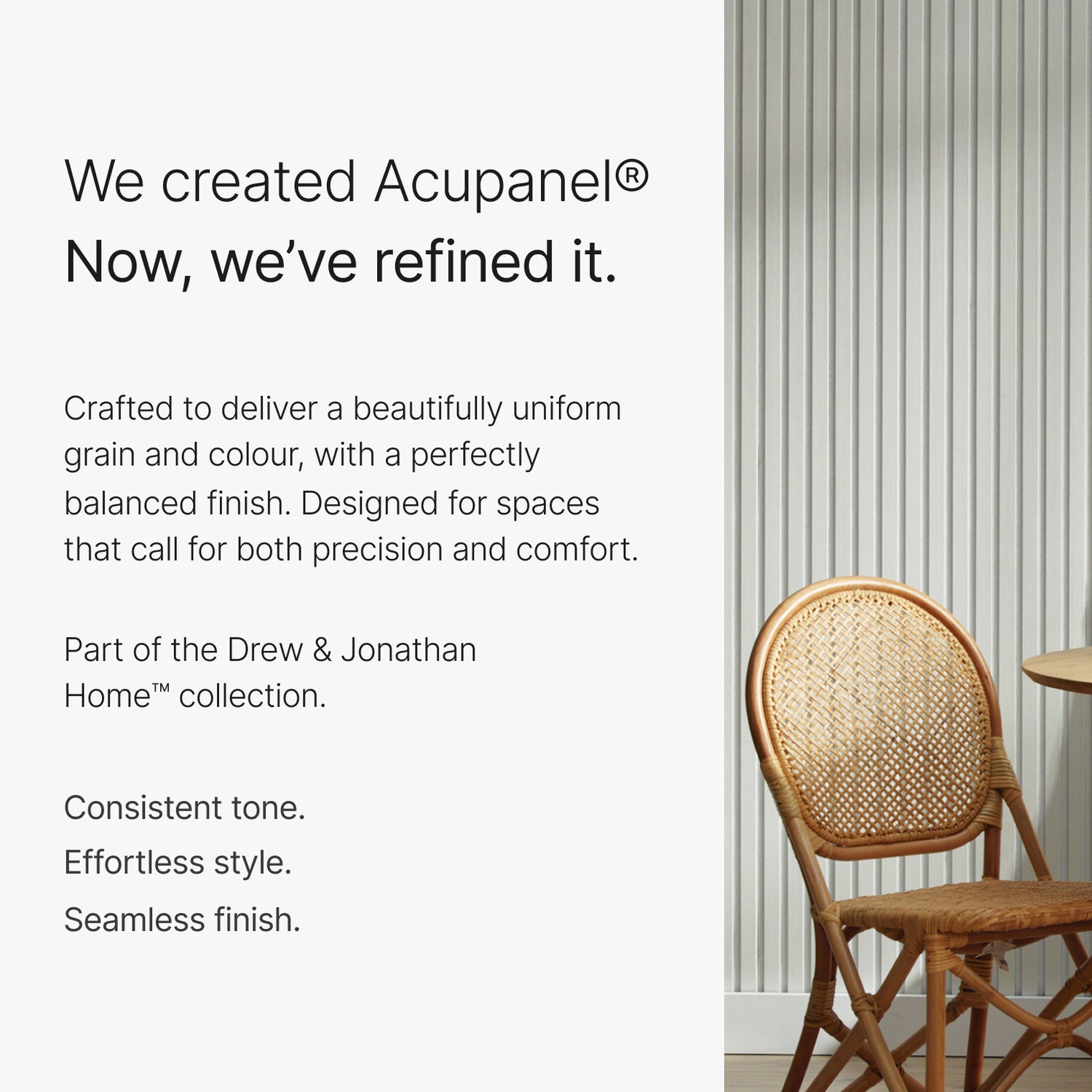 Acupanel® Drew & Jonathan Home™ White Wood Slat Acoustic Wall Panel