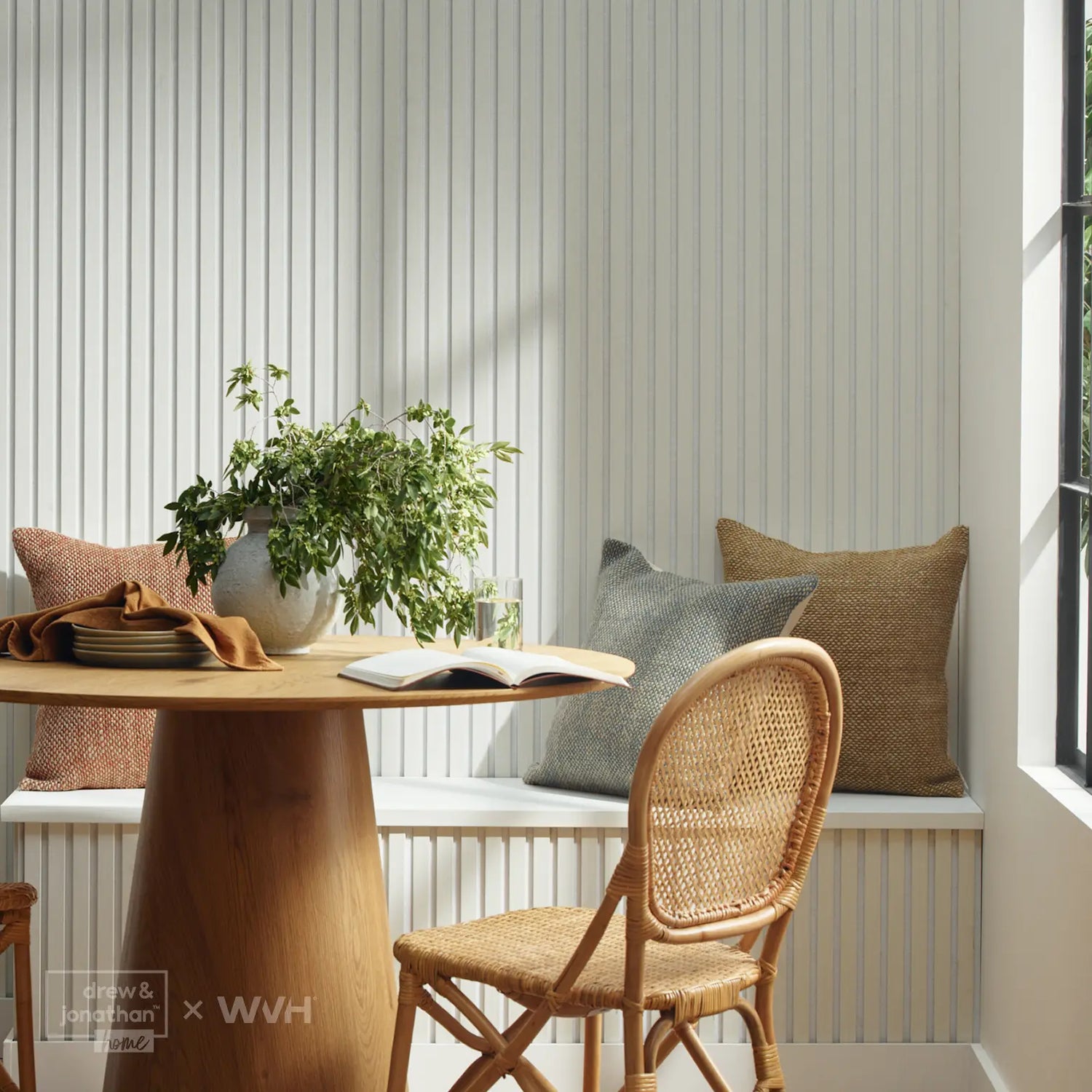 Acupanel® Drew & Jonathan Home™ White Wood Slat Acoustic Wall Panel