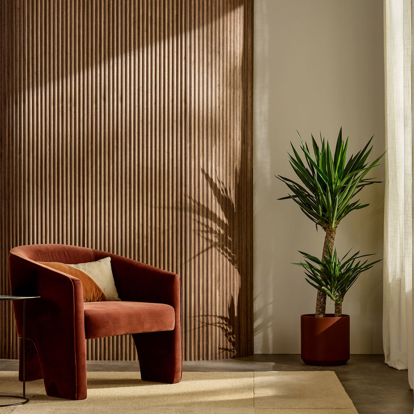 Flutto® Valley Walnut Flexible Tambour Wood Panels