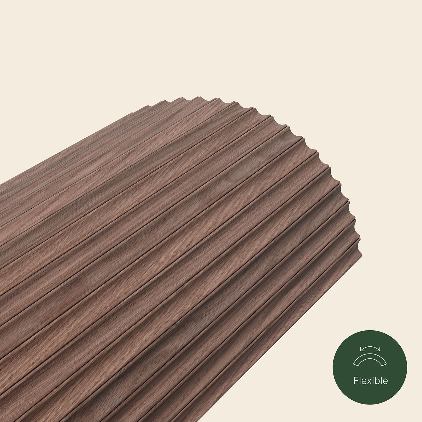 Flutto® Valley Walnut Flexible Tambour Wood Panels