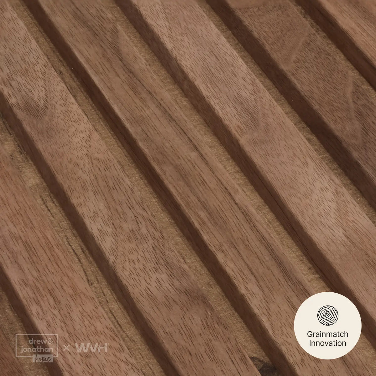 Acupanel® Drew & Jonathan Home™ Grainmatch Walnut Acoustic Slat Wall Panel
