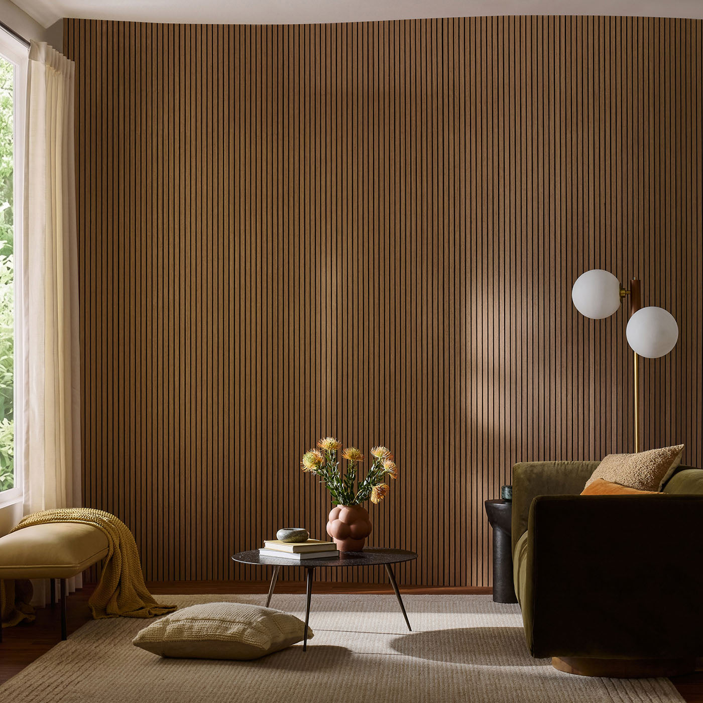 Acupanel® Ultraflex Engineered Walnut Flexible Lightweight Wood Wall Panels
