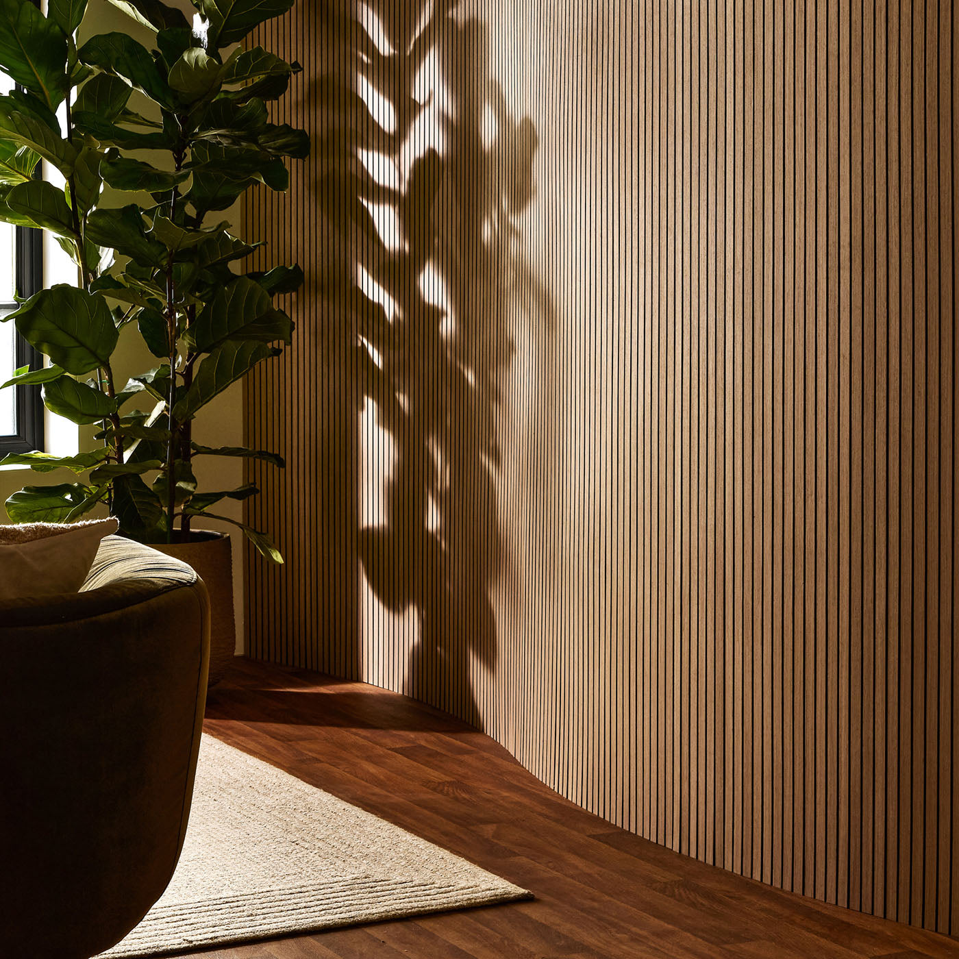 Acupanel® Ultraflex Engineered Walnut Flexible Lightweight Wood Wall Panels