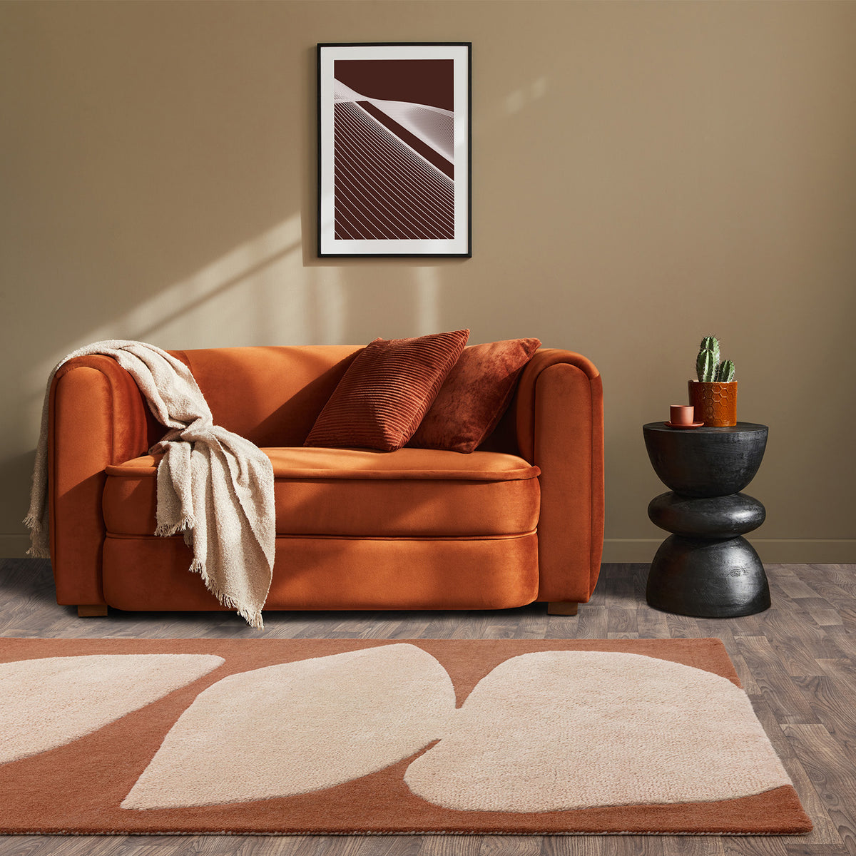 Abstract Rust Collage Luxury Rug | WVH®
