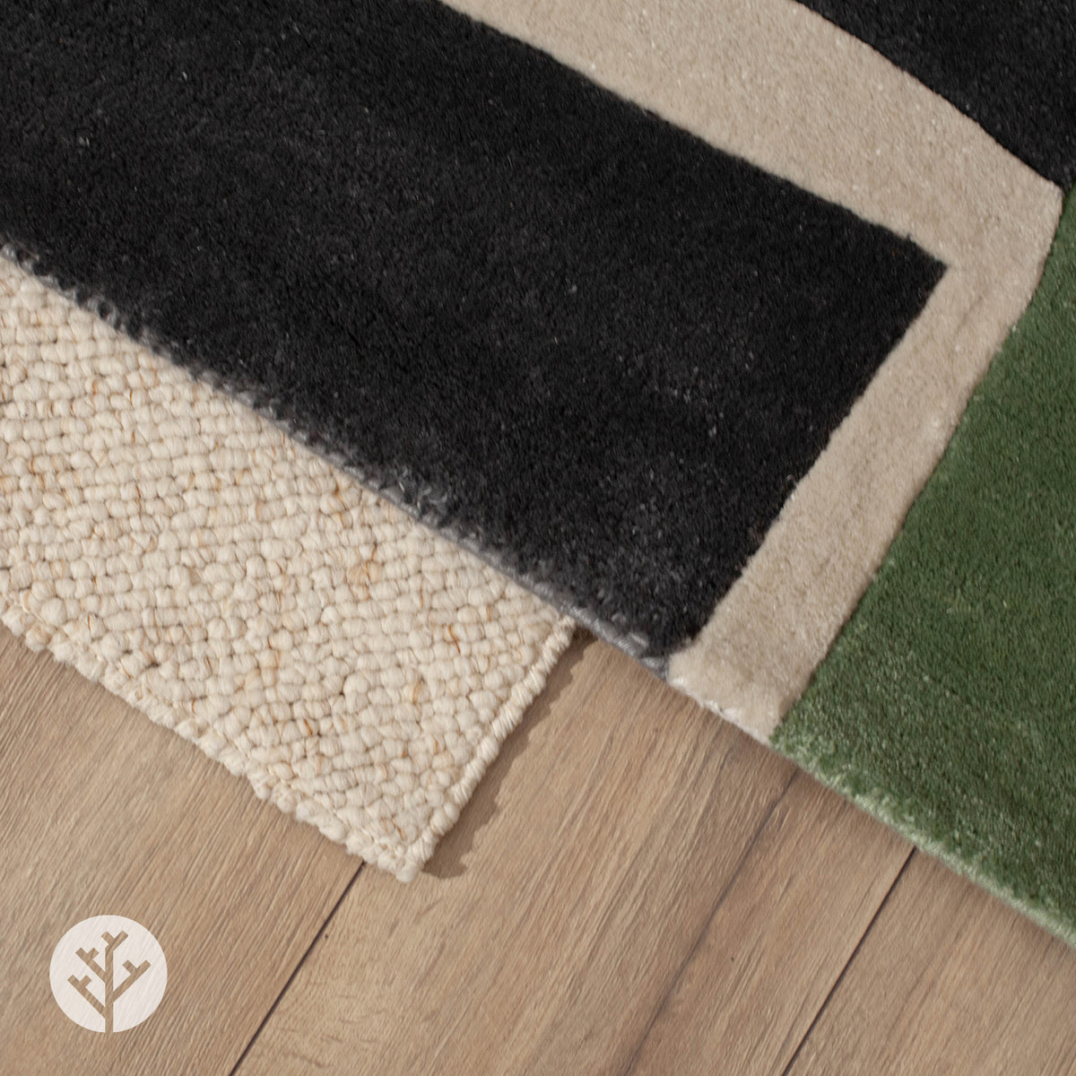 Retro Green Papercut Luxury Rug | WVH®