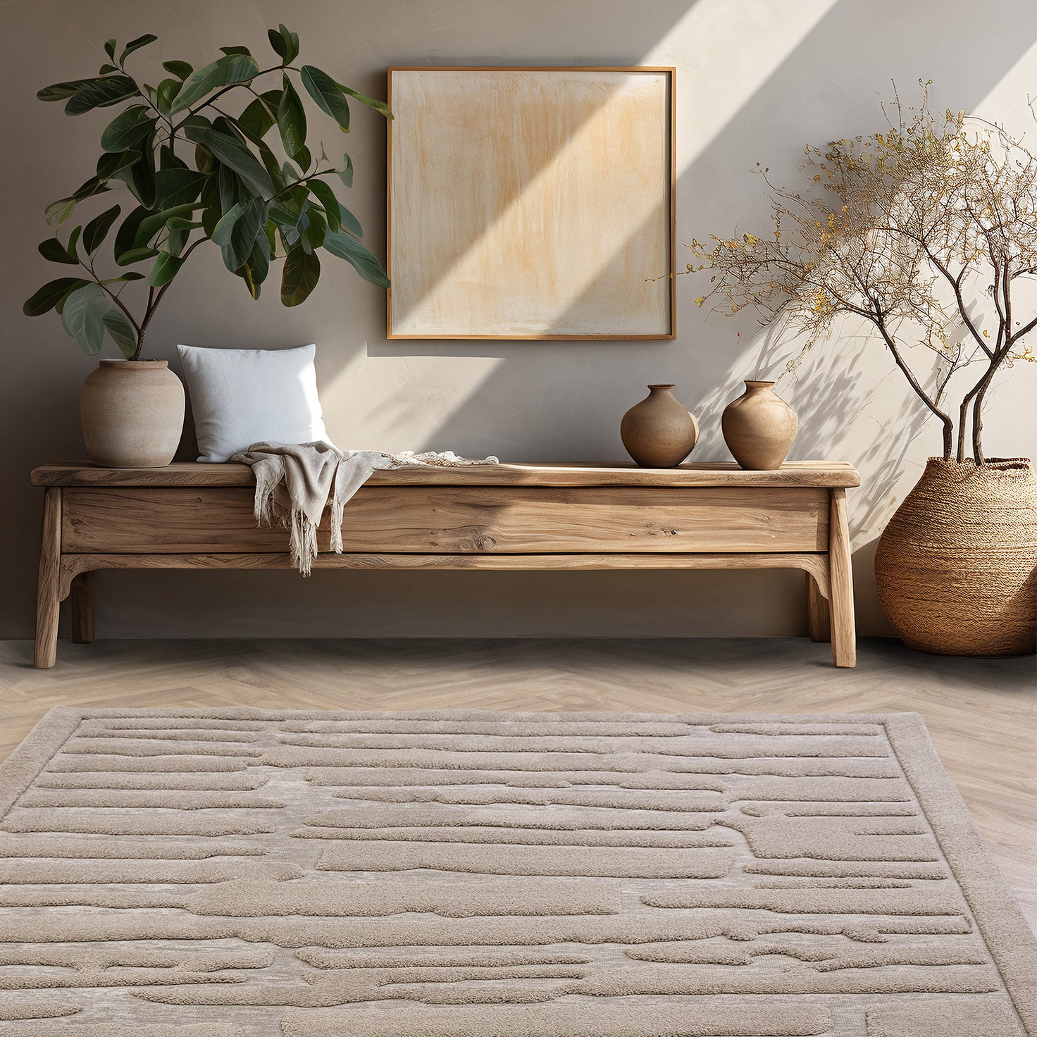 Carved Natural Path Luxury Rug | WVH®