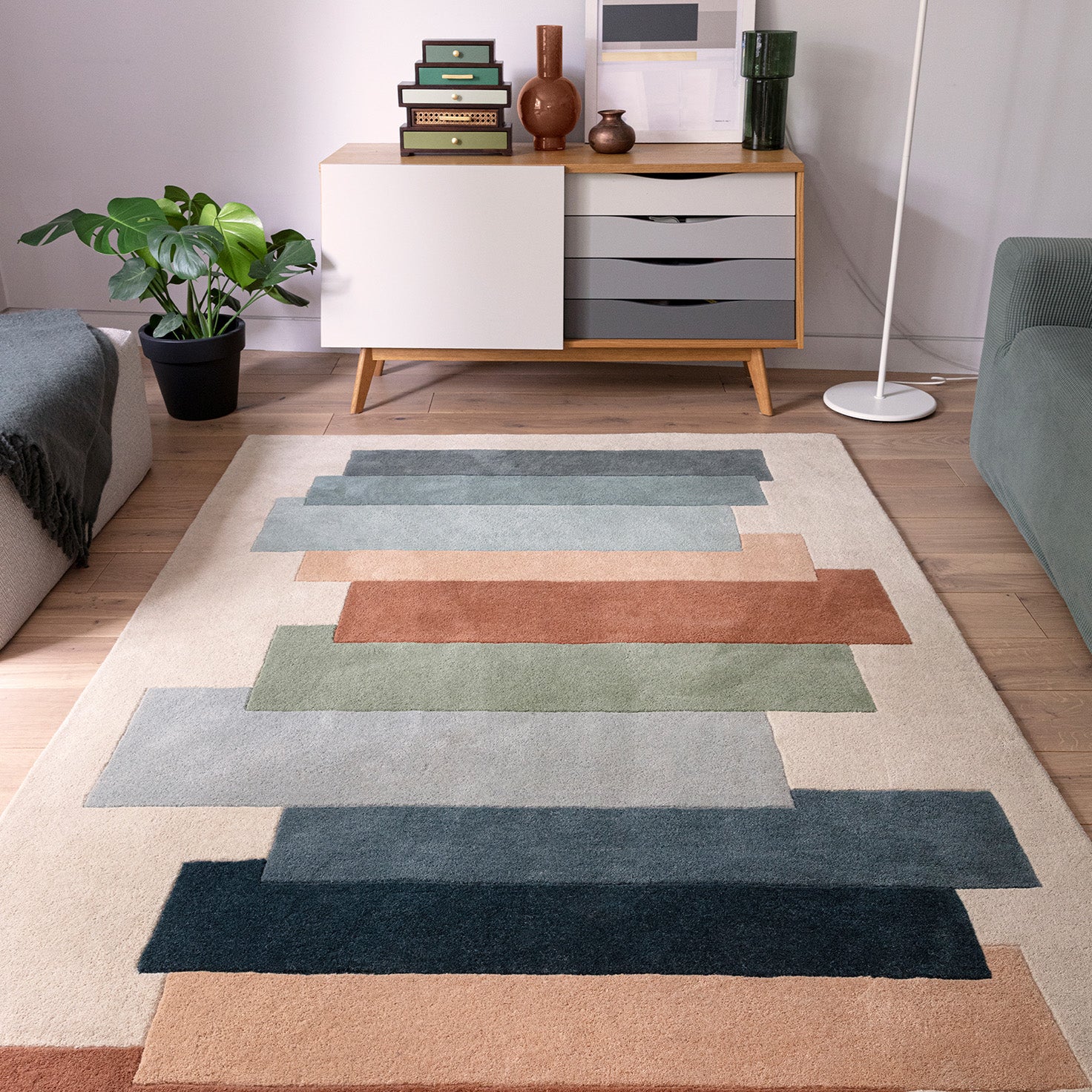 Cubi Green Stacks Luxury Rug | WVH®