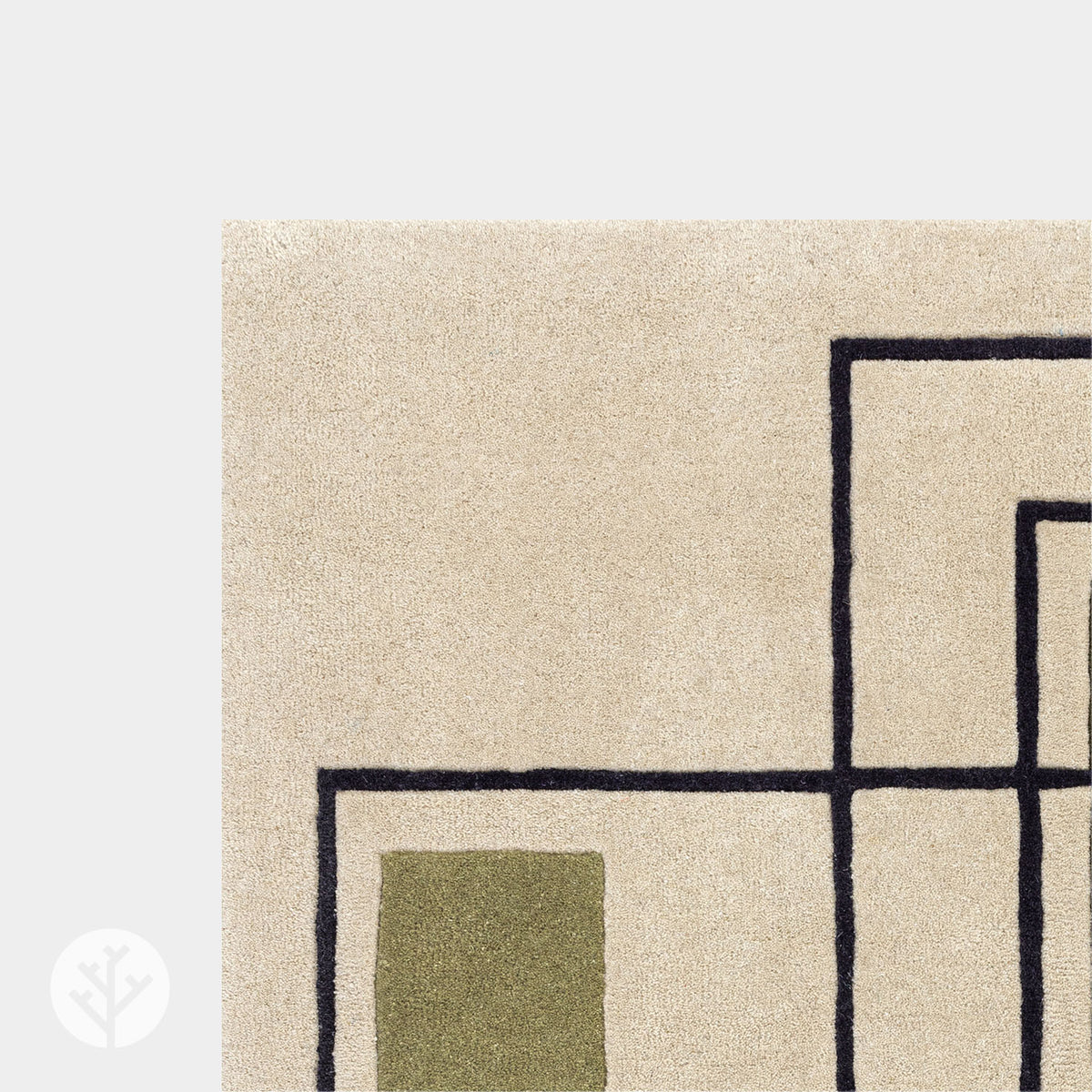 Cubi Khaki Outline Luxury Rug | WVH®