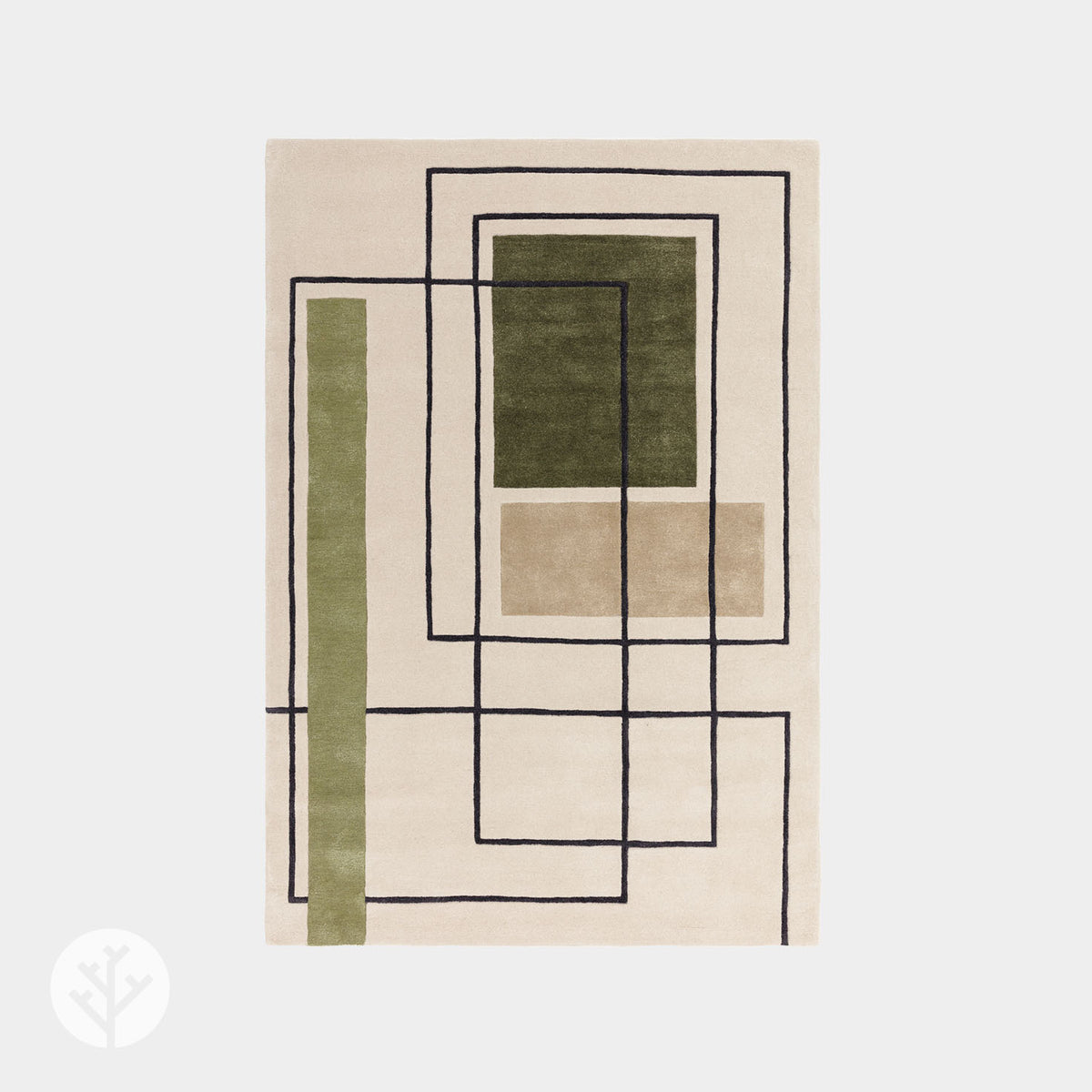 Cubi Khaki Outline Luxury Rug | WVH®