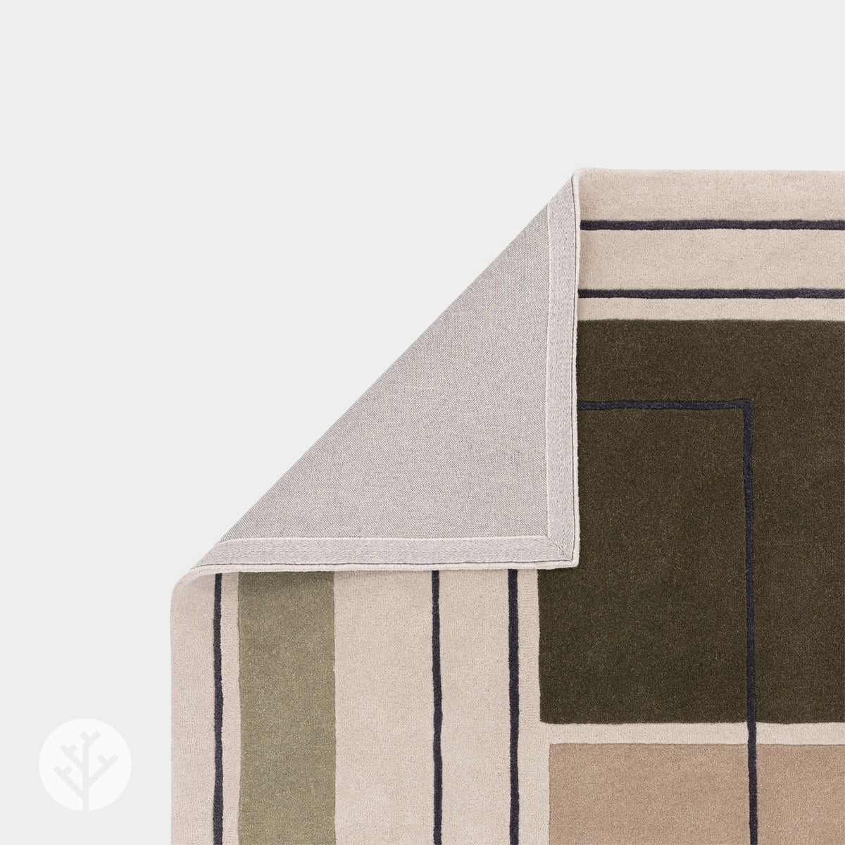 Cubi Khaki Outline Luxury Rug | WVH®