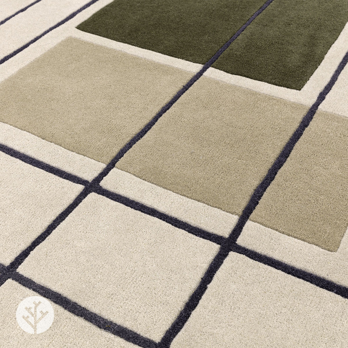 Cubi Khaki Outline Luxury Rug | WVH®