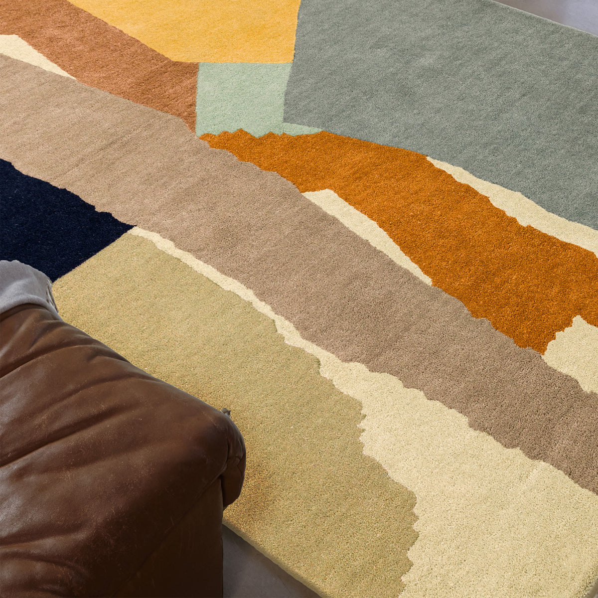 Cubi Ochre Abstract Luxury Rug | WVH®