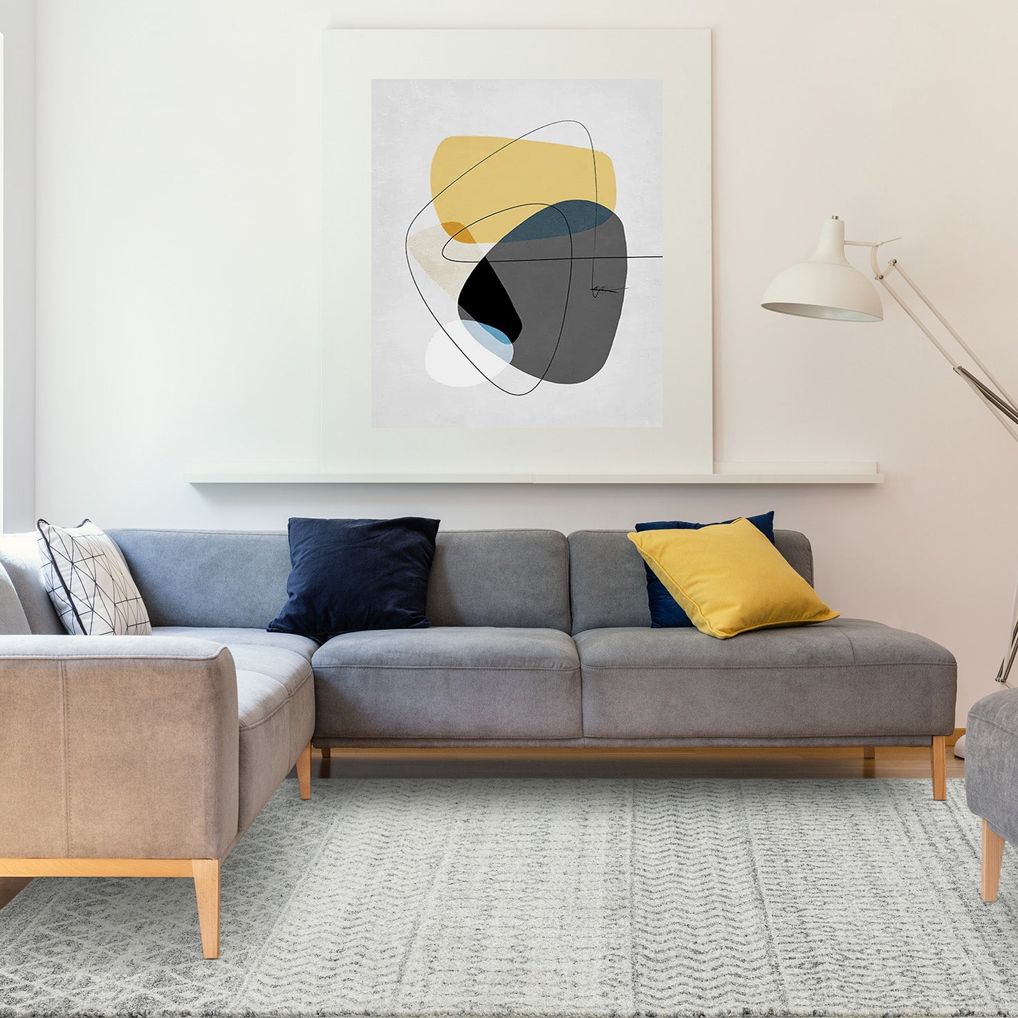 Moderni Grey Aztec Luxury Rug | WVH®