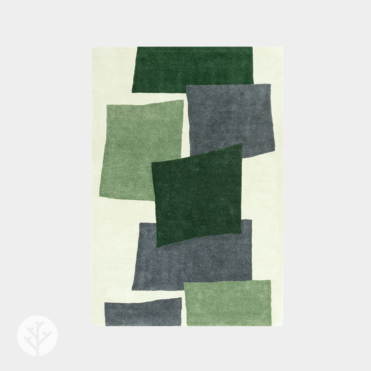 Retro Green Papercut Luxury Rug | WVH®