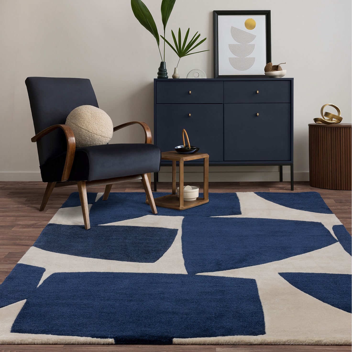 Retro Blue Kite Luxury Rug | WVH®