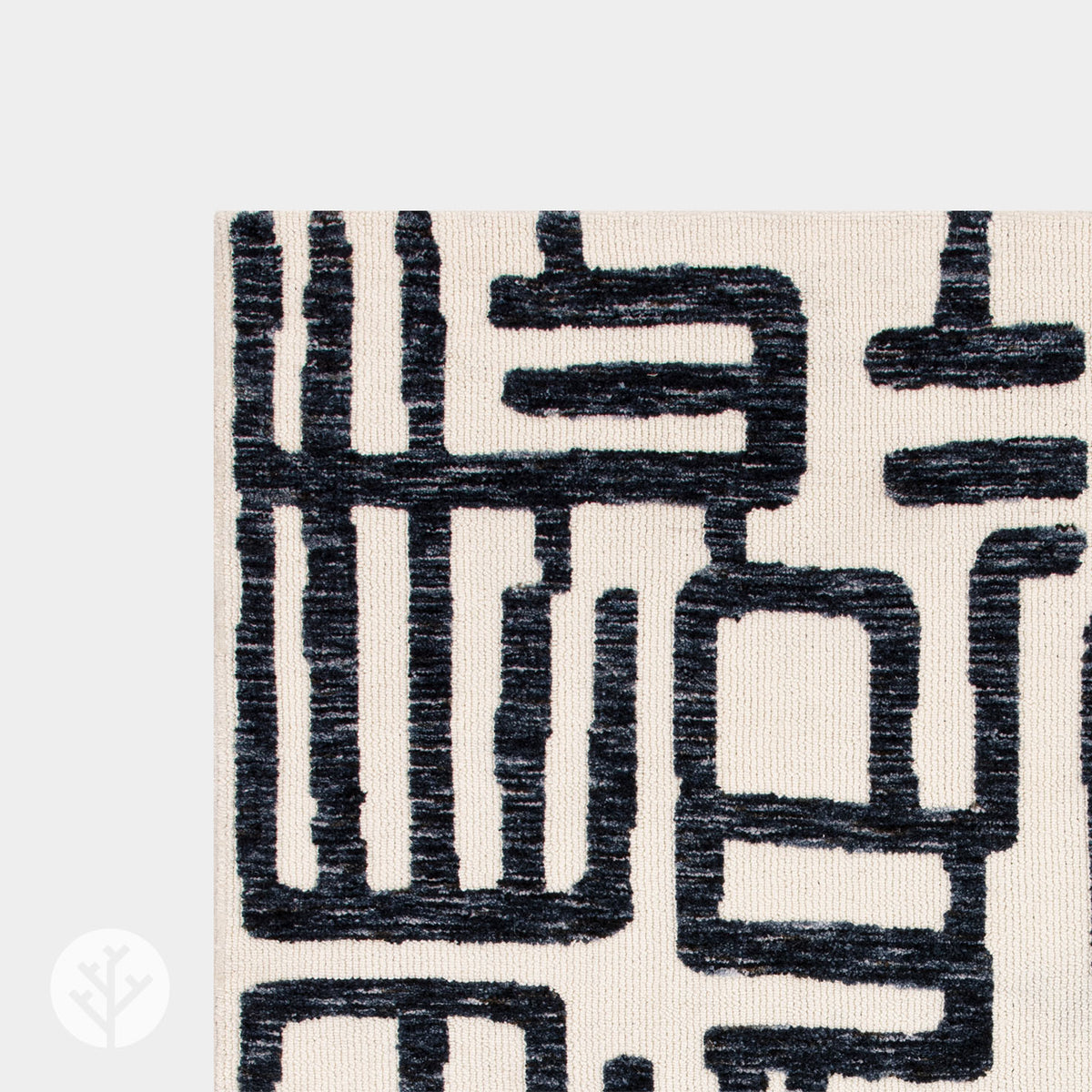 Shape Blue Script Luxury Rug | WVH®
