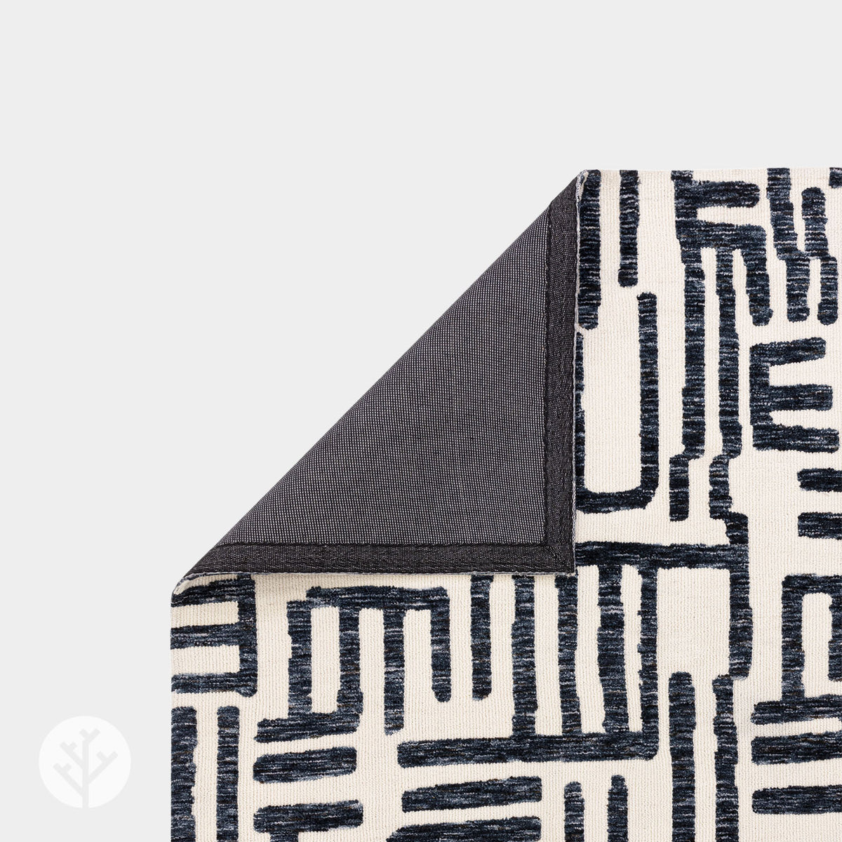 Shape Blue Script Luxury Rug | WVH®