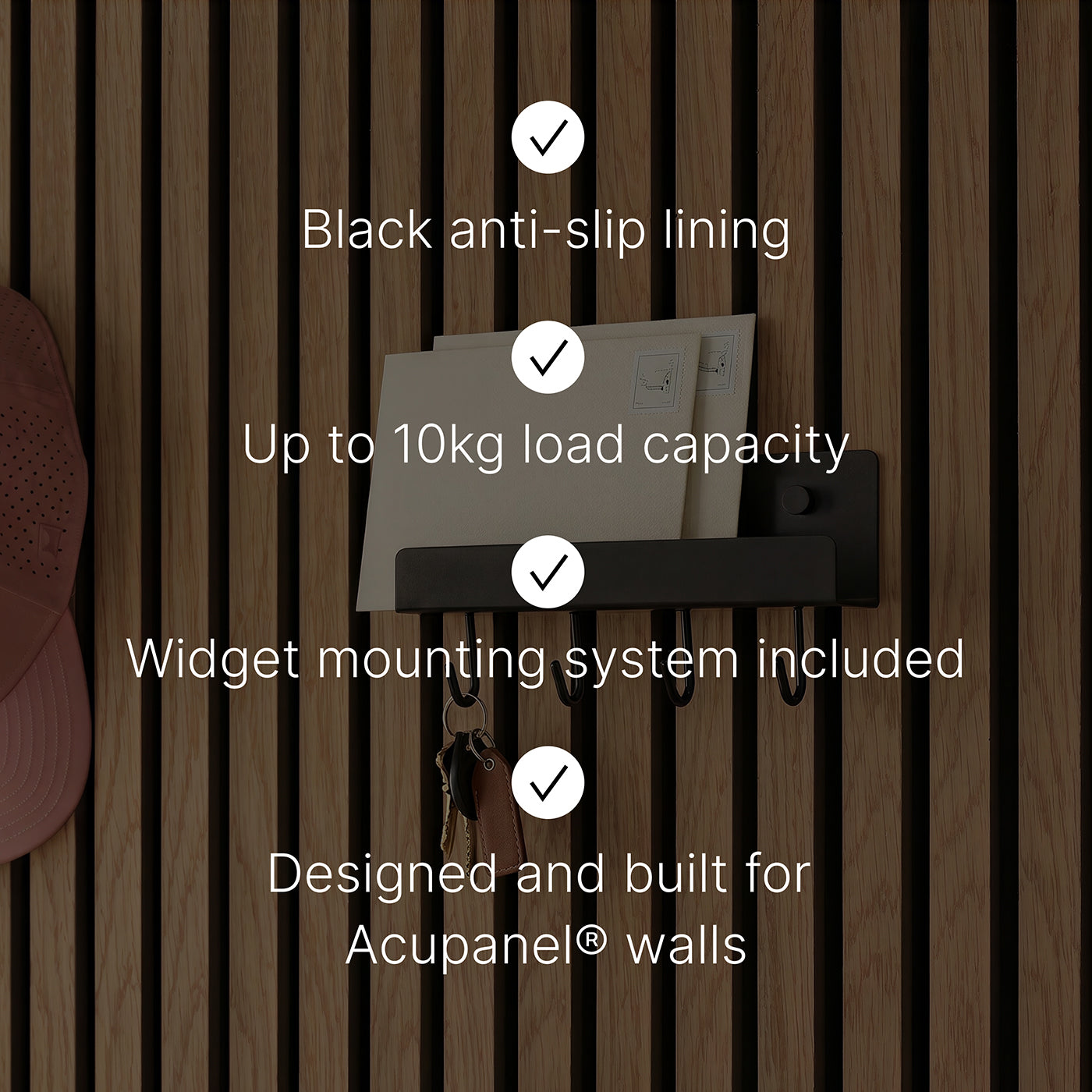 Shelf with Hooks and EVA Felt | Panel Accessories by Acupanel®