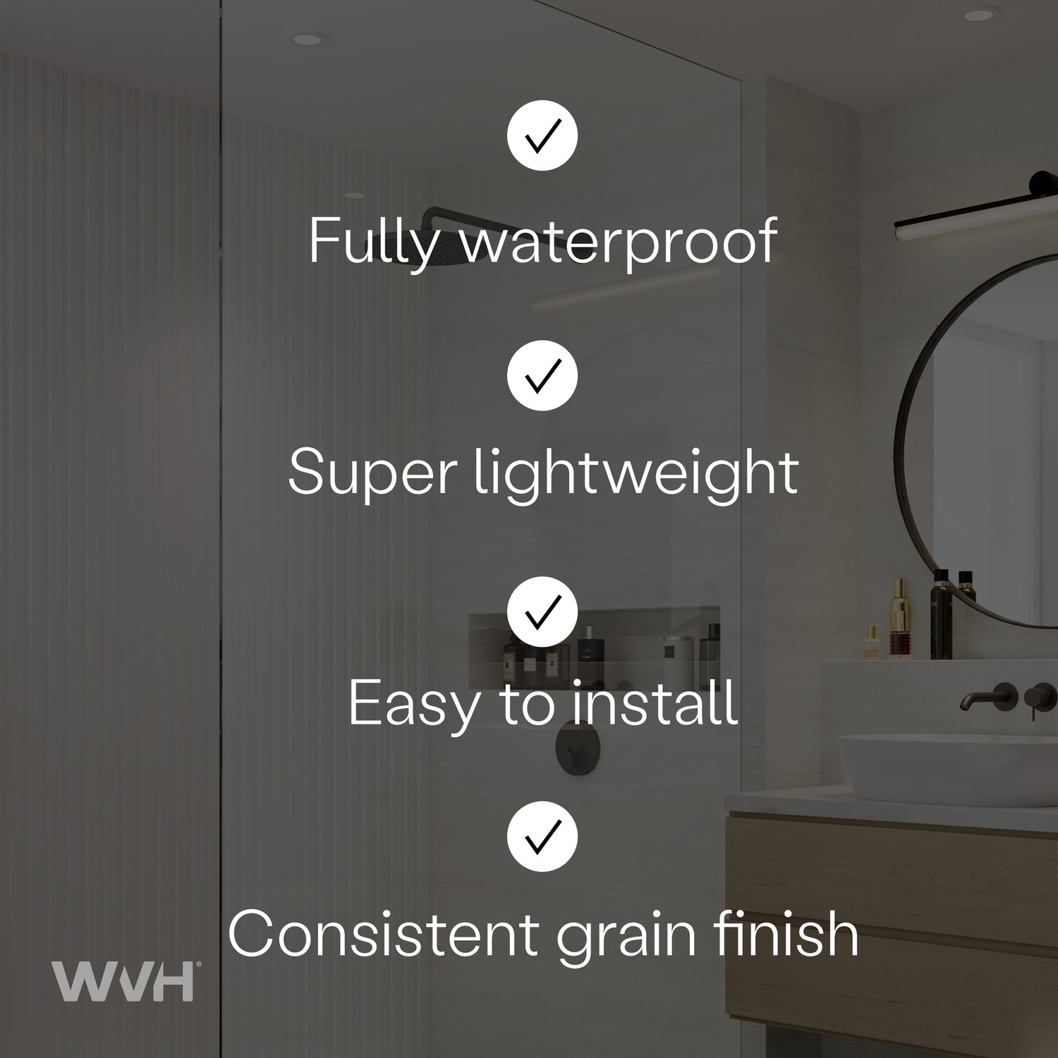 Acupanel® Hydro White Waterproof Wall Panels