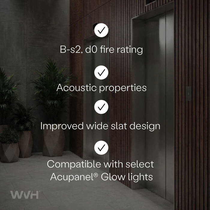 Acupanel® Luxe Plus Oak Fire-Rated Acoustic Wood Wall Panels
