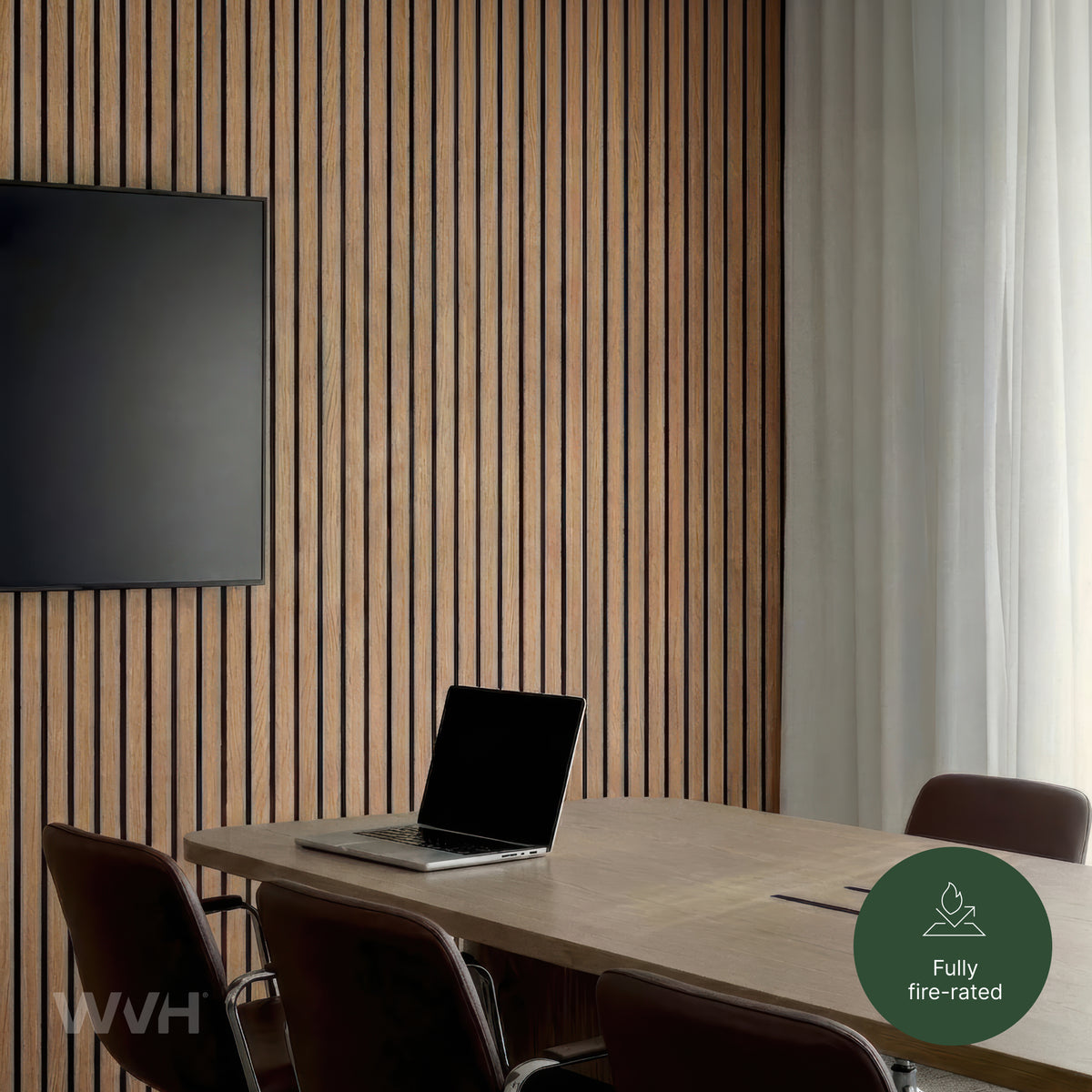 Acupanel® Luxe Plus Oak Fire-Rated Acoustic Wood Wall Panels