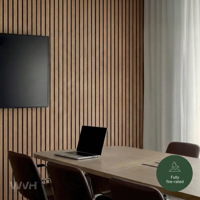 Acupanel® Luxe Plus Oak Fire-Rated Acoustic Wood Wall Panels