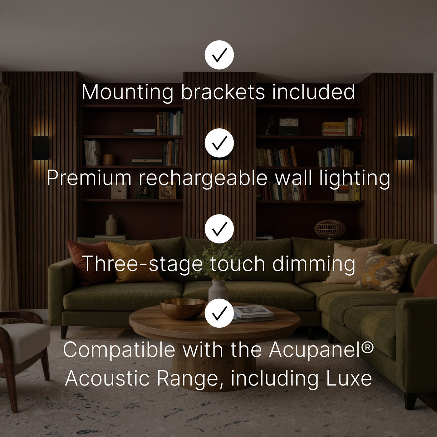 Acupanel® Glow Frame Wall-Mounted Rechargeable Lighting