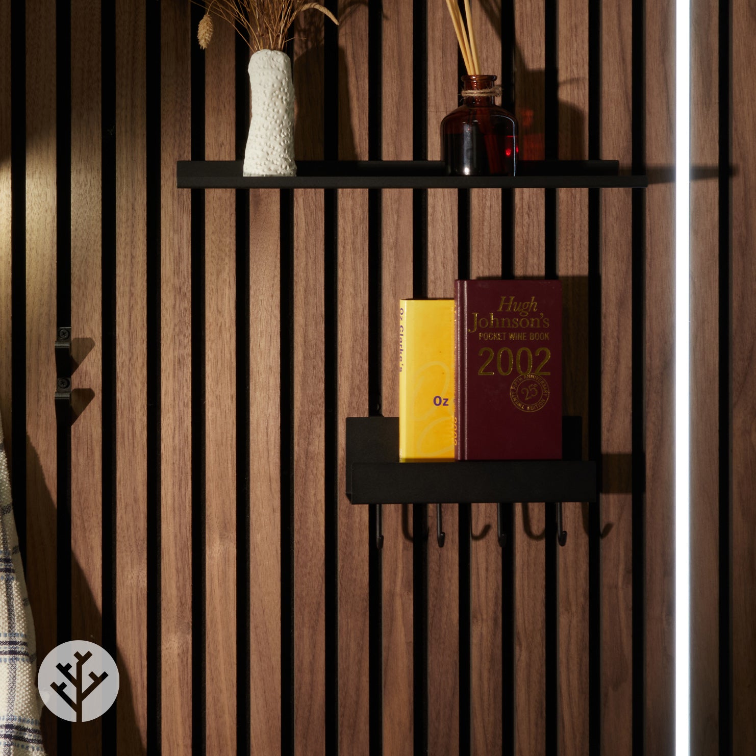Shelf With Four Hooks | Panel Accessories by Acupanel®