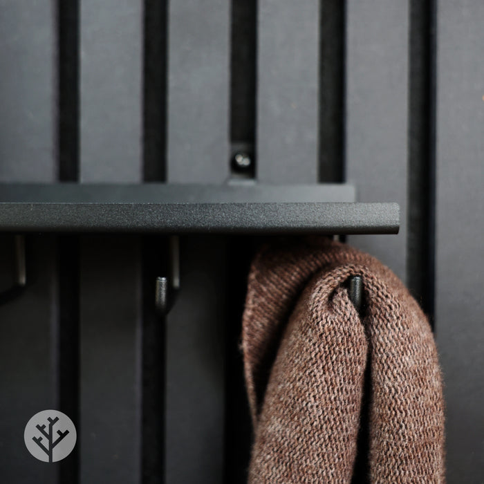 Shelf with Five Hooks | Panel Accessories by Acupanel®