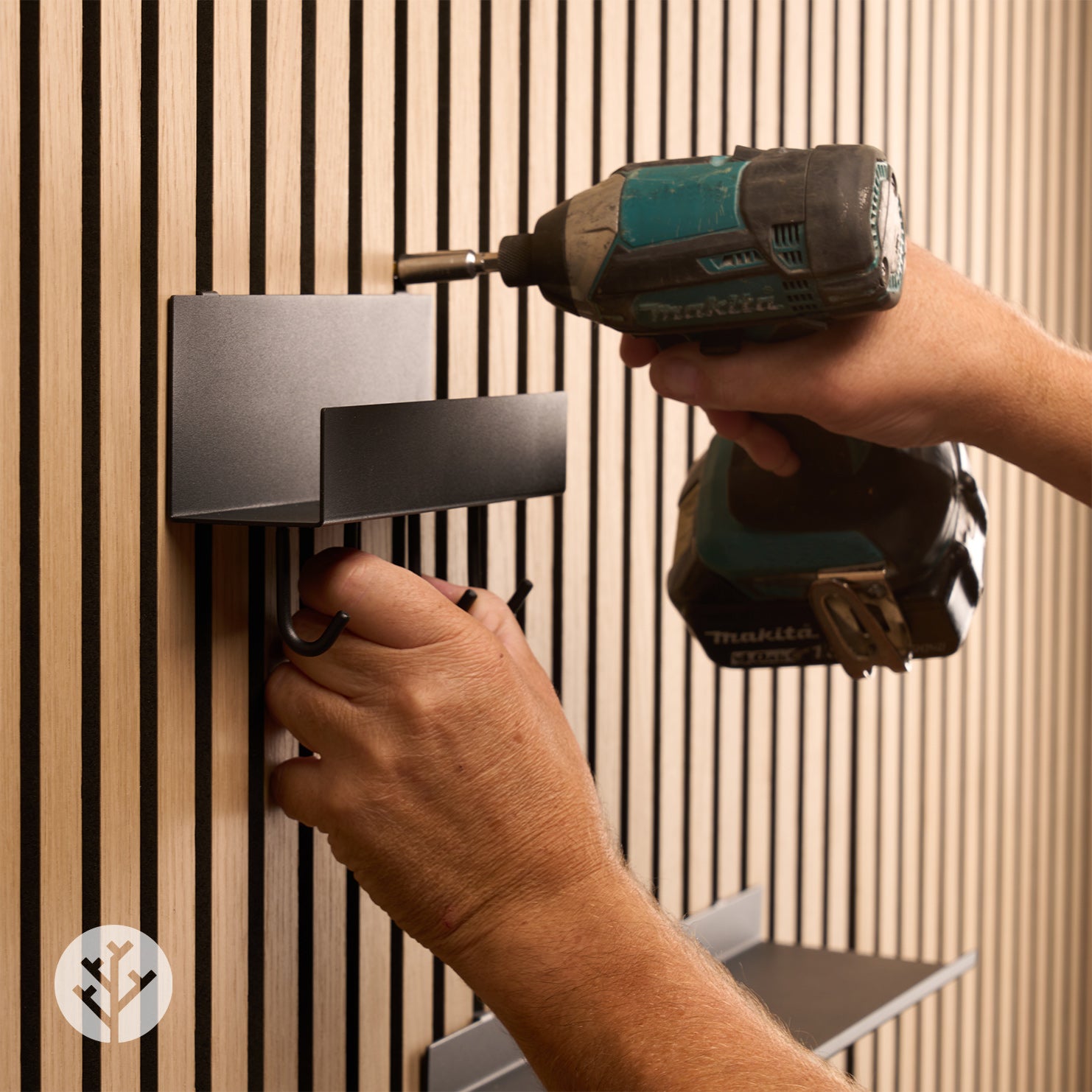 Shelf With Four Hooks | Panel Accessories by Acupanel®