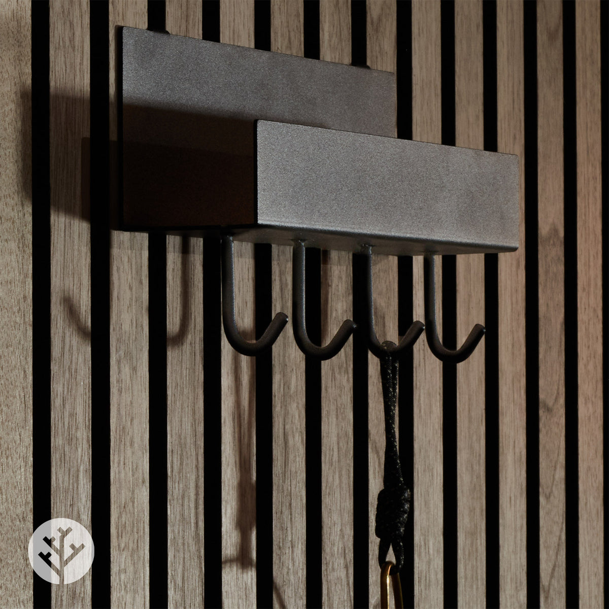 Shelf With Four Hooks | Panel Accessories by Acupanel®
