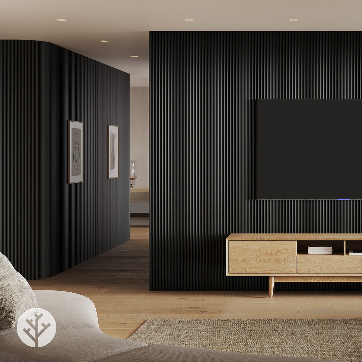 Flutto® Black Mini-Ridge Flexible Tambour Wood Panels