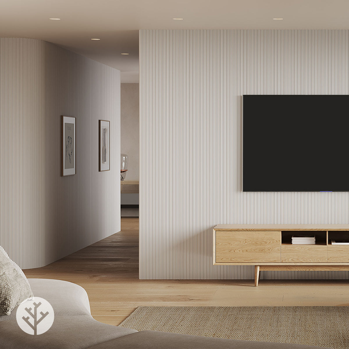 Flutto® White Mini-Ridge Flexible Tambour Wood Panels
